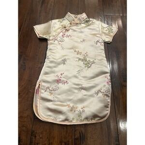 Kids Chinese‎ Dress Halloween Costume Chinatown Gold Floral Size 1